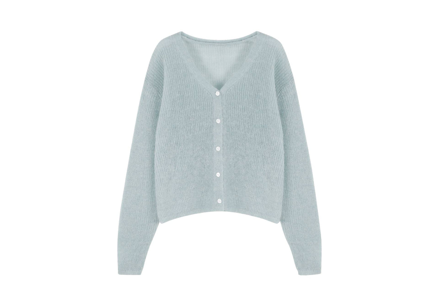 mohair V neck light pink