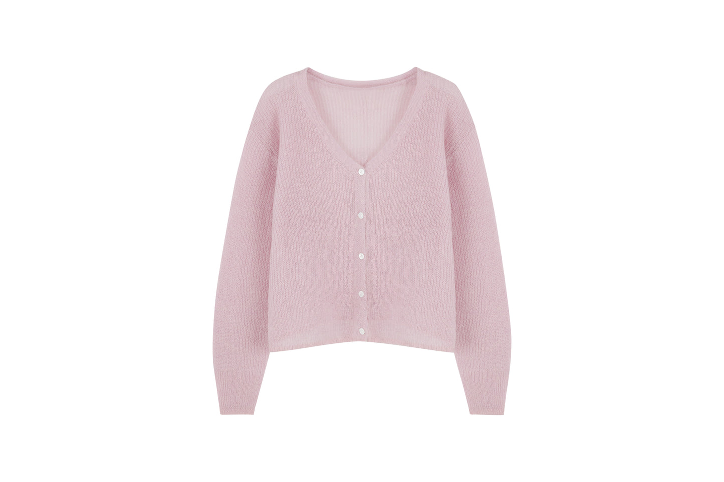 mohair V neck light pink