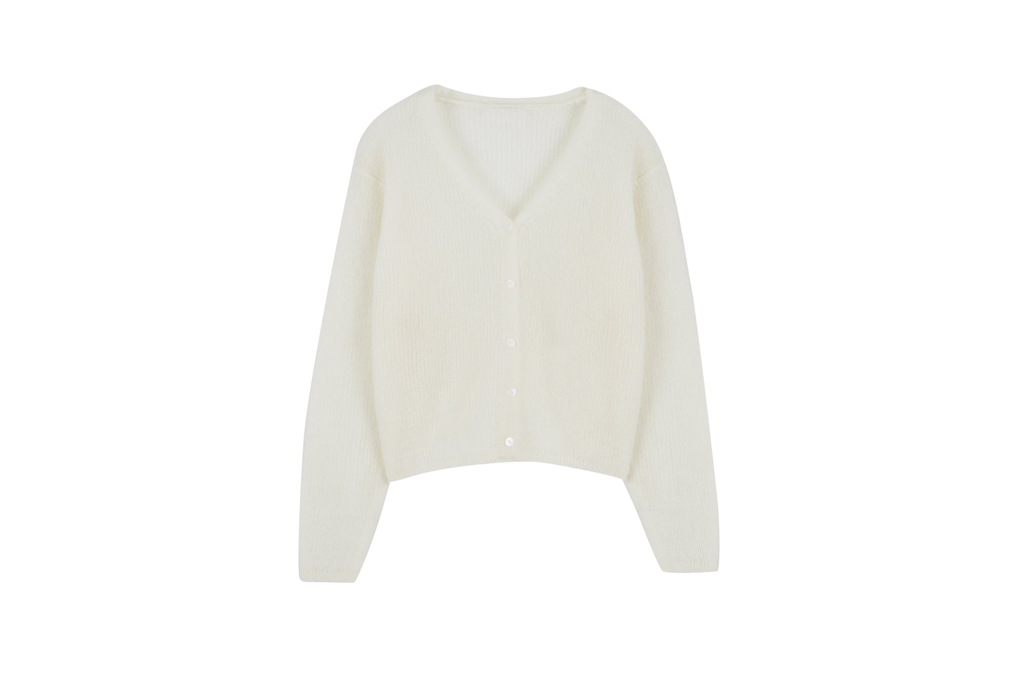 mohair V neck light pink