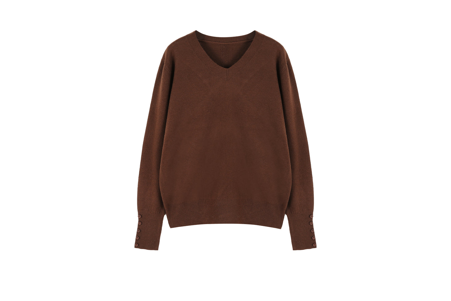 v-neck long-sleeved knitwear