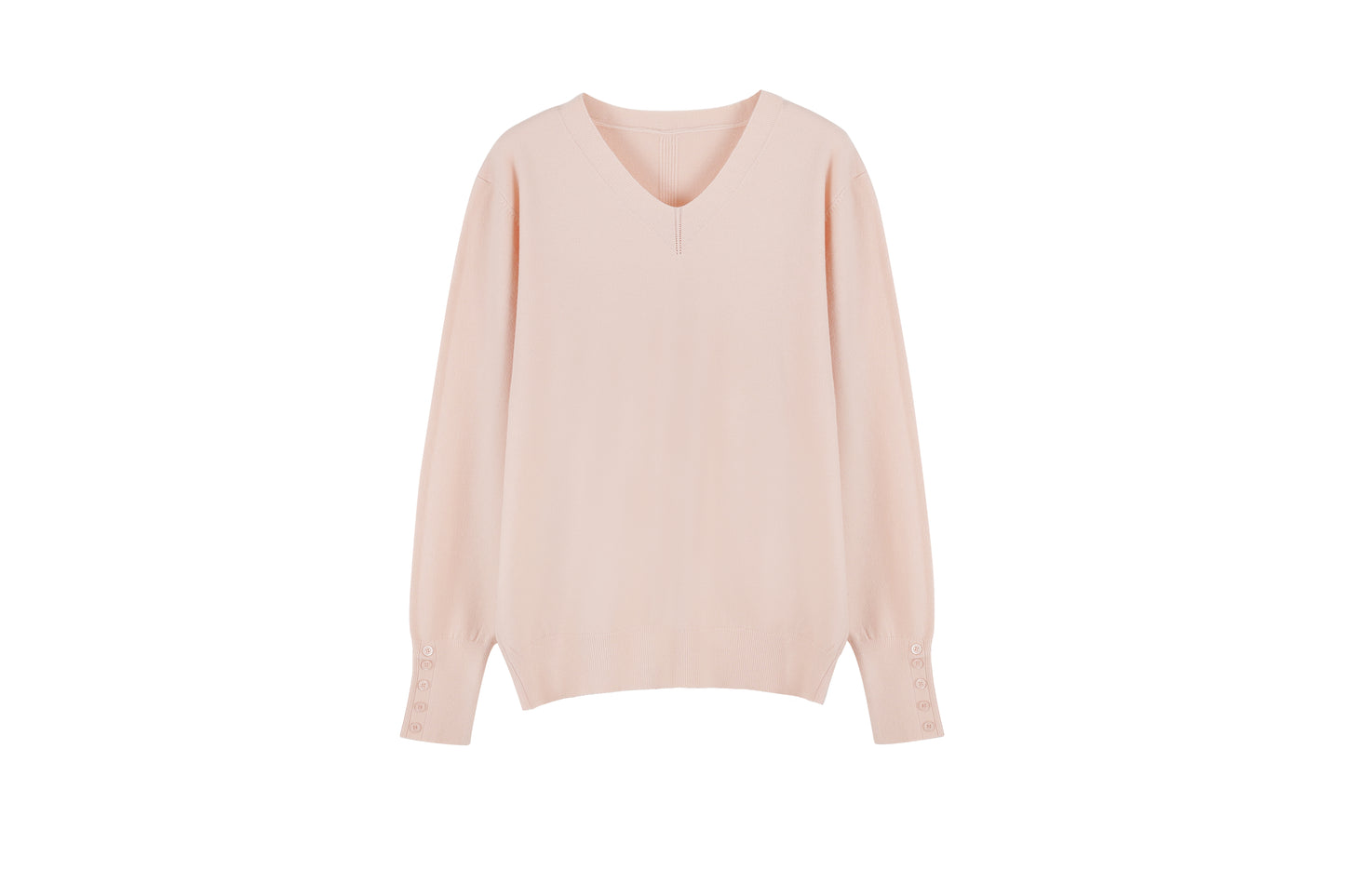 v-neck long-sleeved knitwear