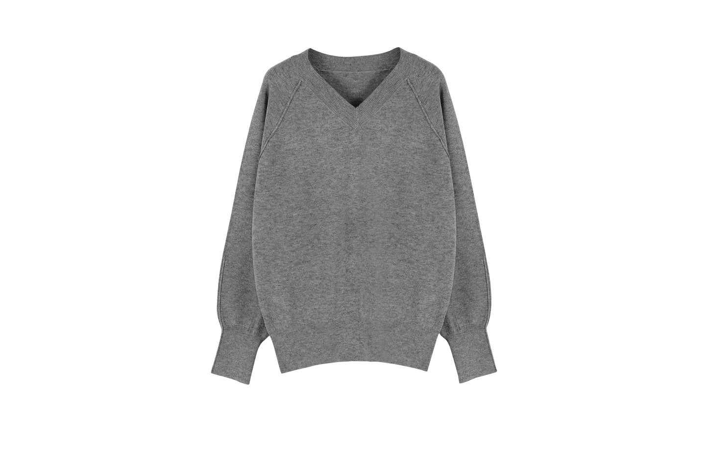 v-neck long-sleeved knitwear