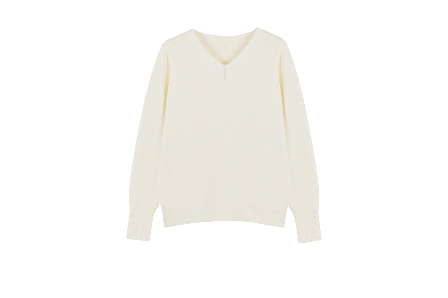 v-neck long-sleeved knitwear
