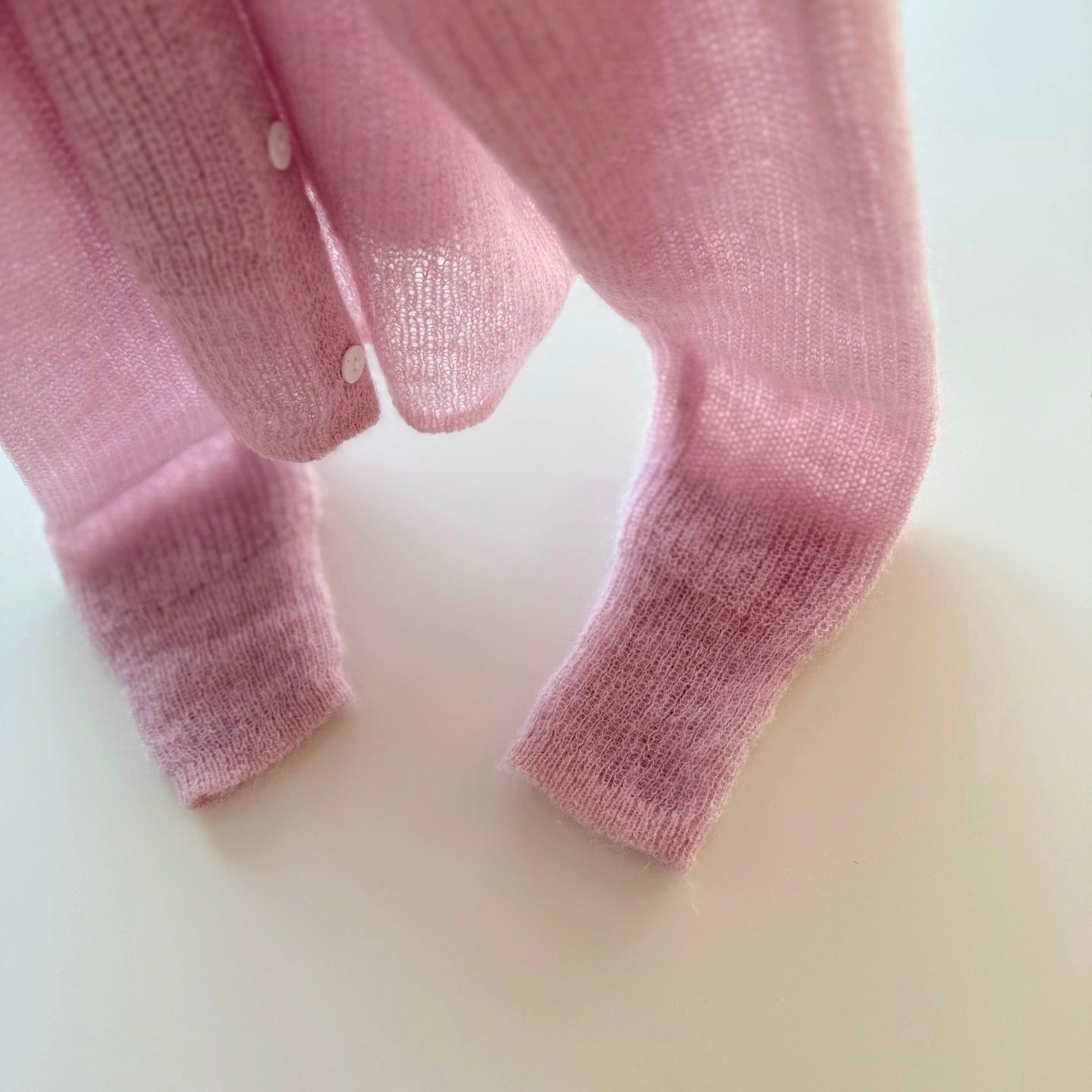 mohair V neck light pink
