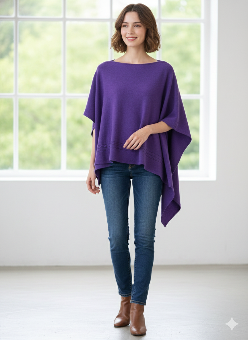 cashmere cable poncho
