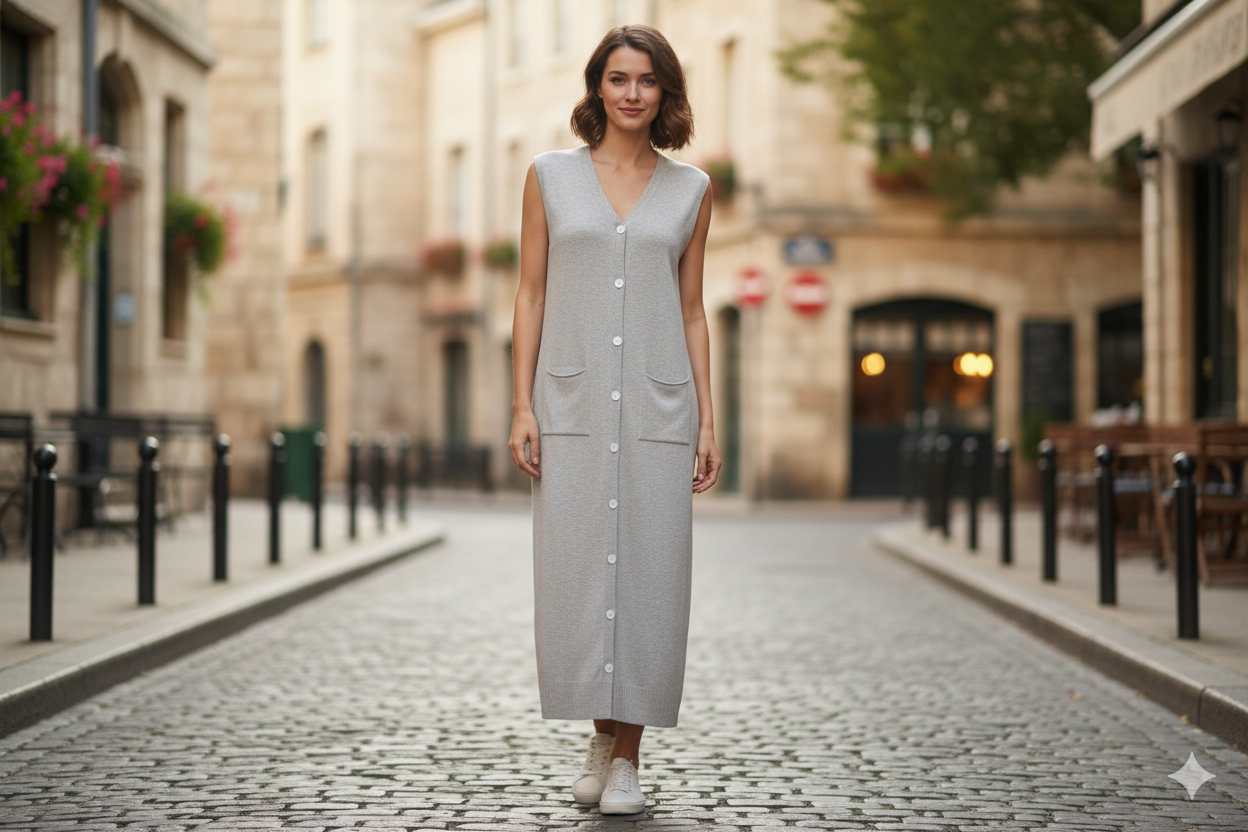 long vest knitwear