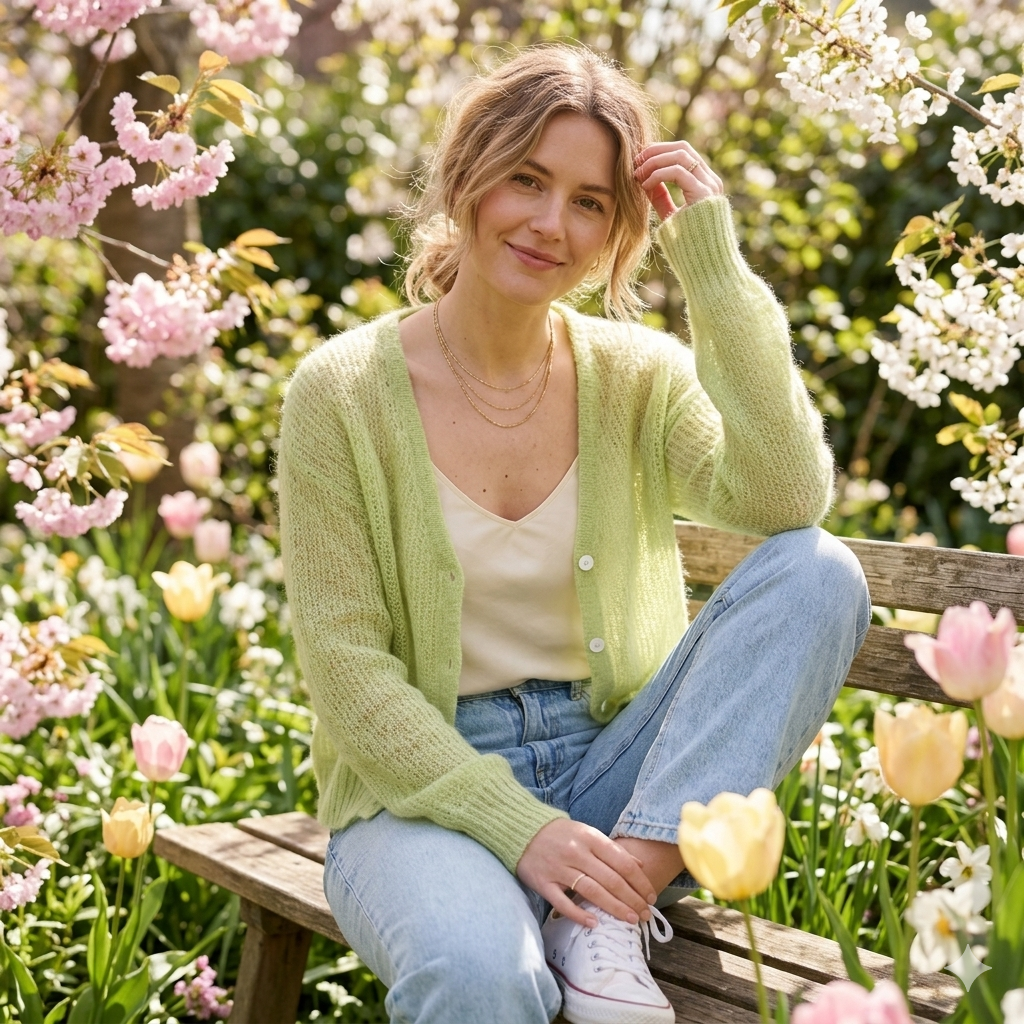 mohair round cardigan