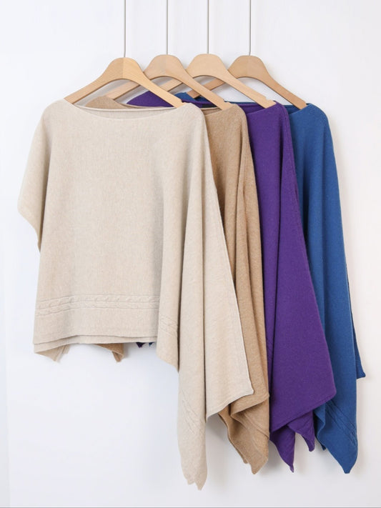 cashmere cable poncho